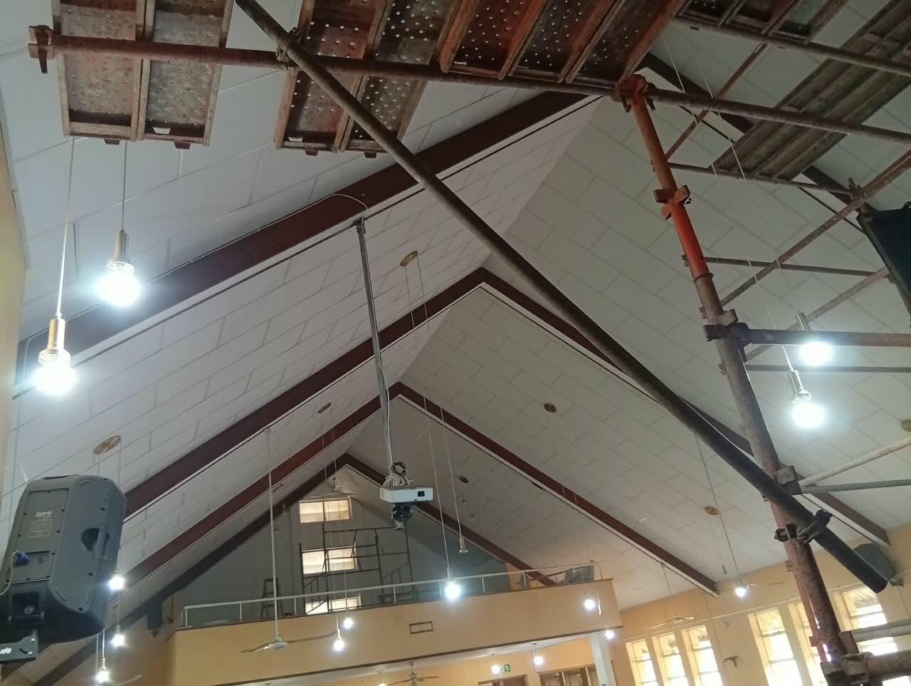 Church Ceilings — New Ceiling Between Exposed Timber Trusses