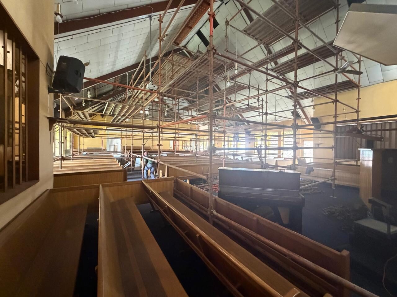 Church Ceilings — Scaffold Platform Along the Pews